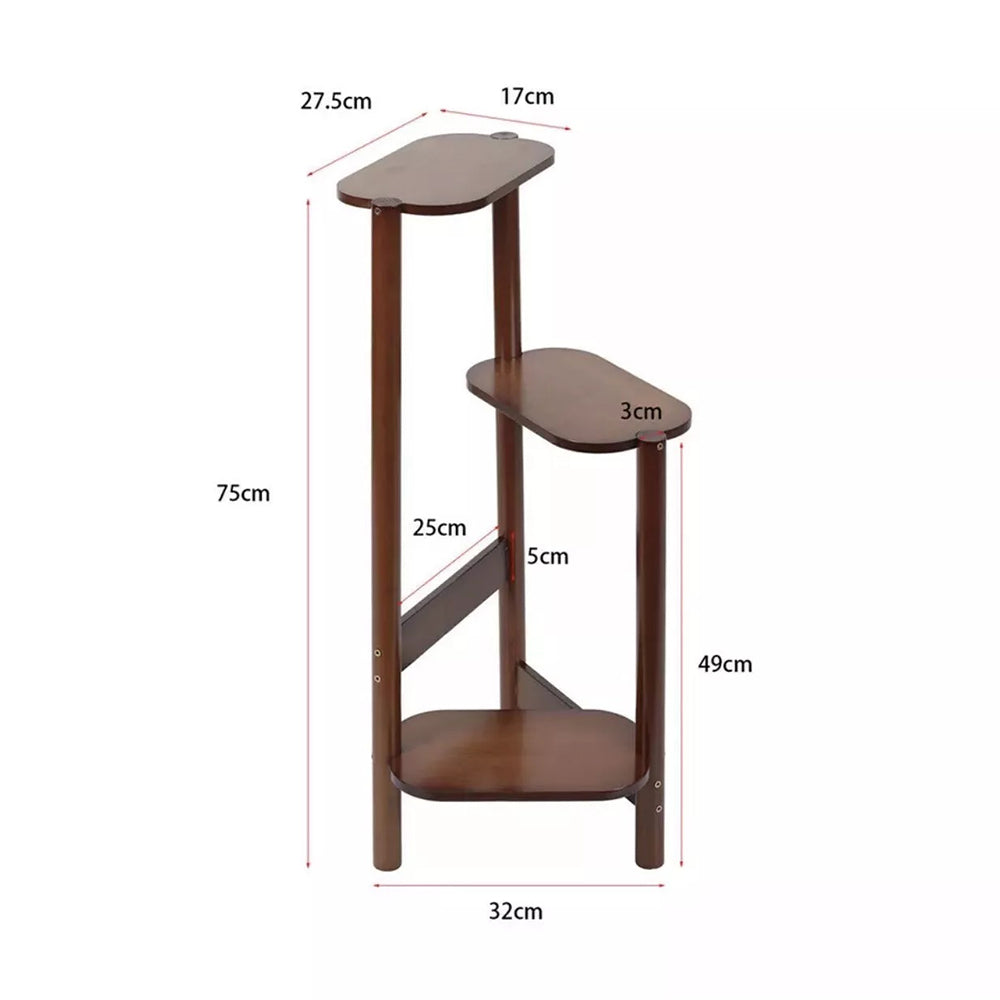 3 Tier Bamboo Corner Plant Stand Simplicity Flower Pot Holder Shelf