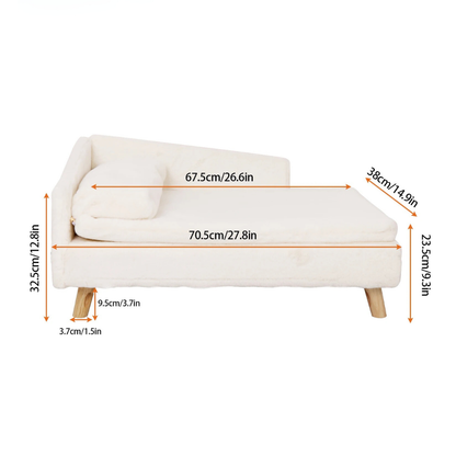 Elevated Pet Bed Nordic Pet Stool Bed with Waterproof Cozy Pad