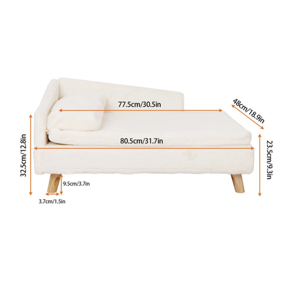 Elevated Pet Bed Nordic Pet Stool Bed with Waterproof Cozy Pad