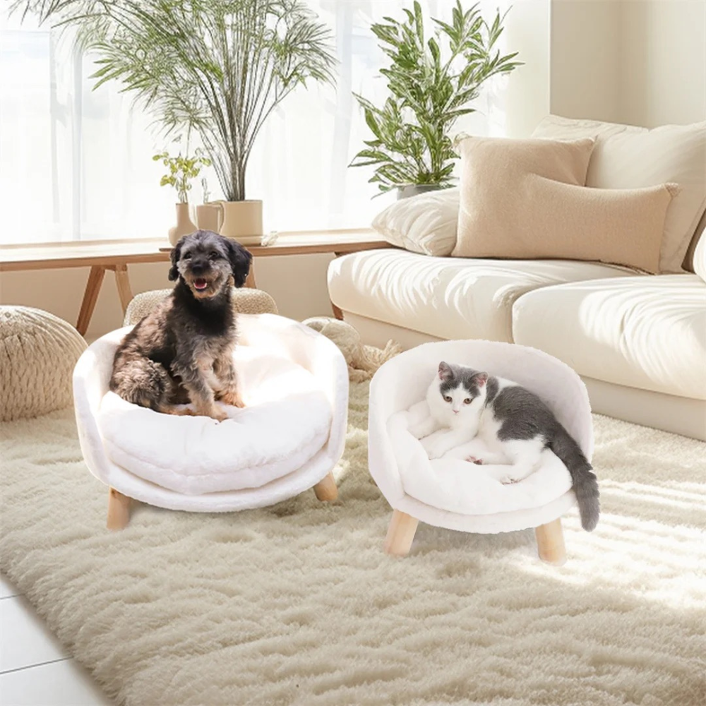 Plush Luxury Cat Bed with Cozy Cushion Pad