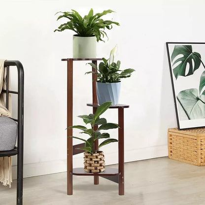 3 Tier Bamboo Corner Plant Stand Simplicity Flower Pot Holder Shelf