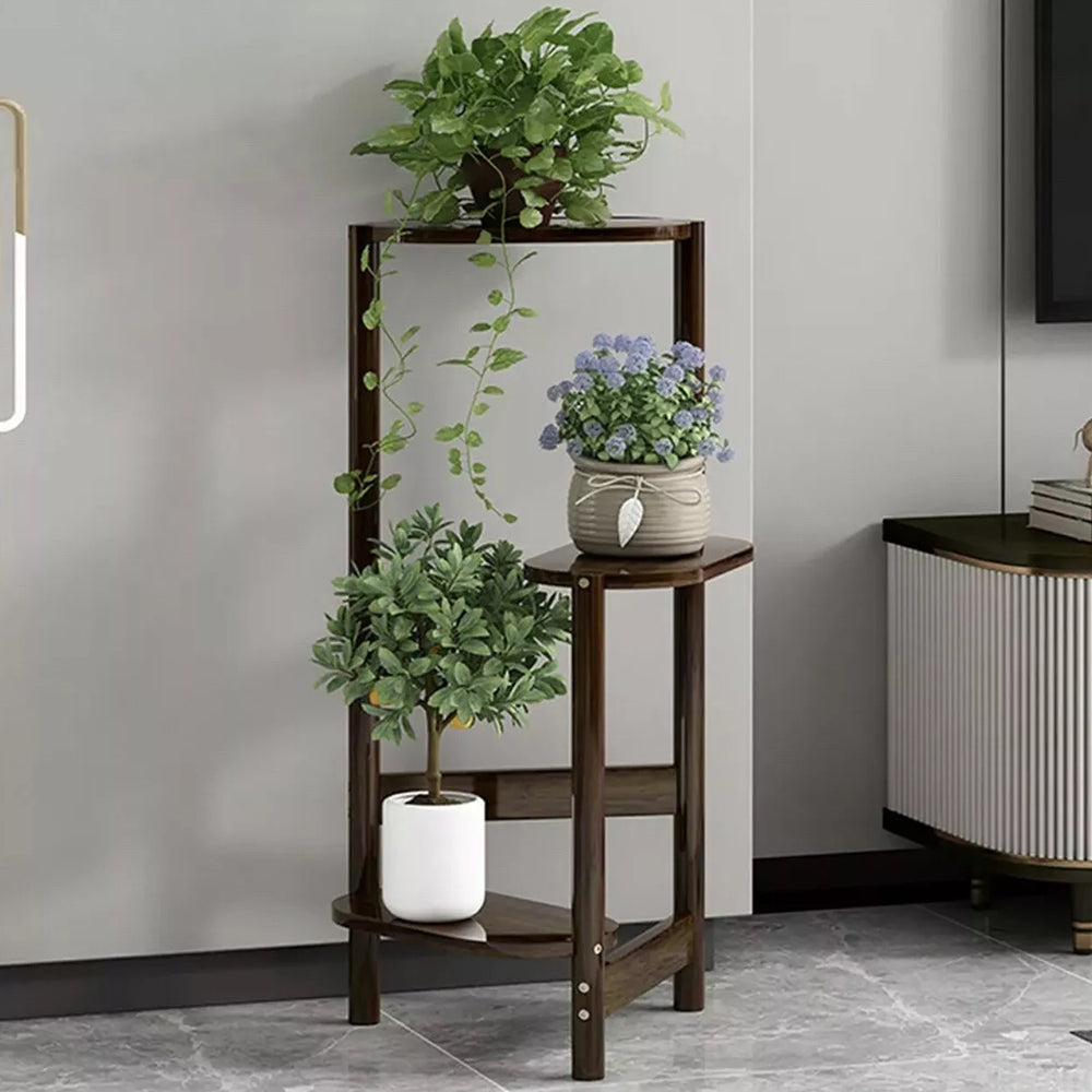 3 Tier Bamboo Corner Plant Stand Simplicity Flower Pot Holder Shelf