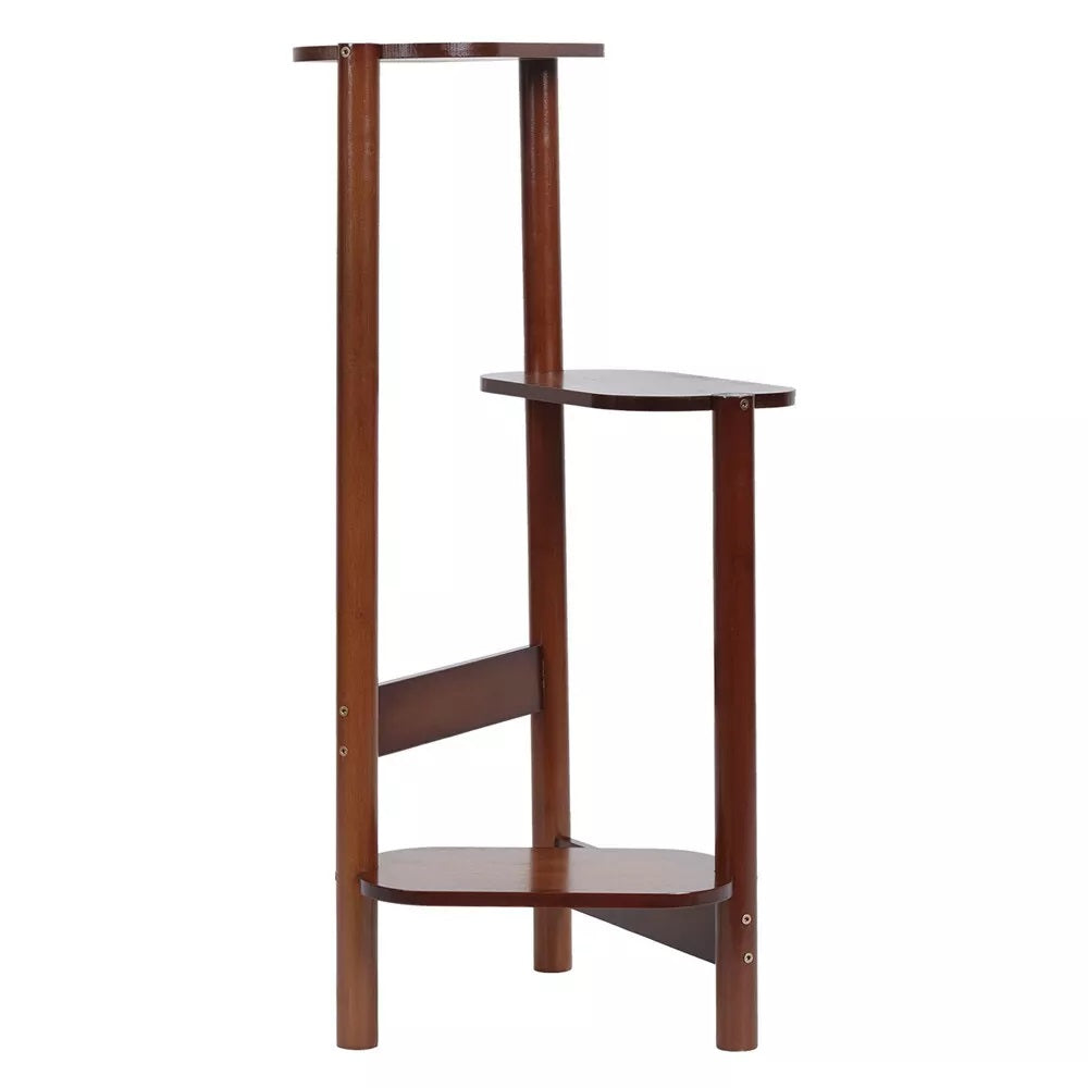 3 Tier Bamboo Corner Plant Stand Simplicity Flower Pot Holder Shelf