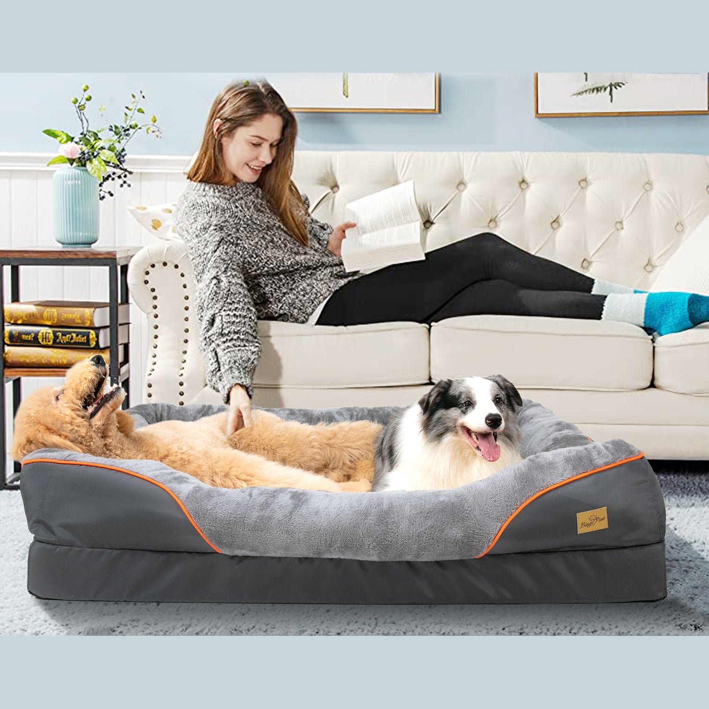 Jumbo Orthopedic Dog Bed Elevated Cushion Warm Waterproof Mattress