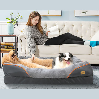 Jumbo Orthopedic Dog Bed Elevated Cushion Warm Waterproof Mattress