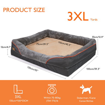 Jumbo Orthopedic Dog Bed Elevated Cushion Warm Waterproof Mattress
