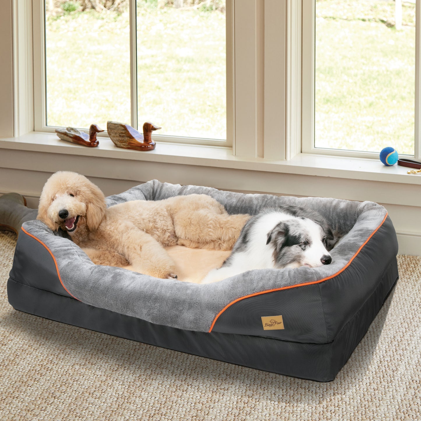 Jumbo Orthopedic Dog Bed Elevated Cushion Warm Waterproof Mattress