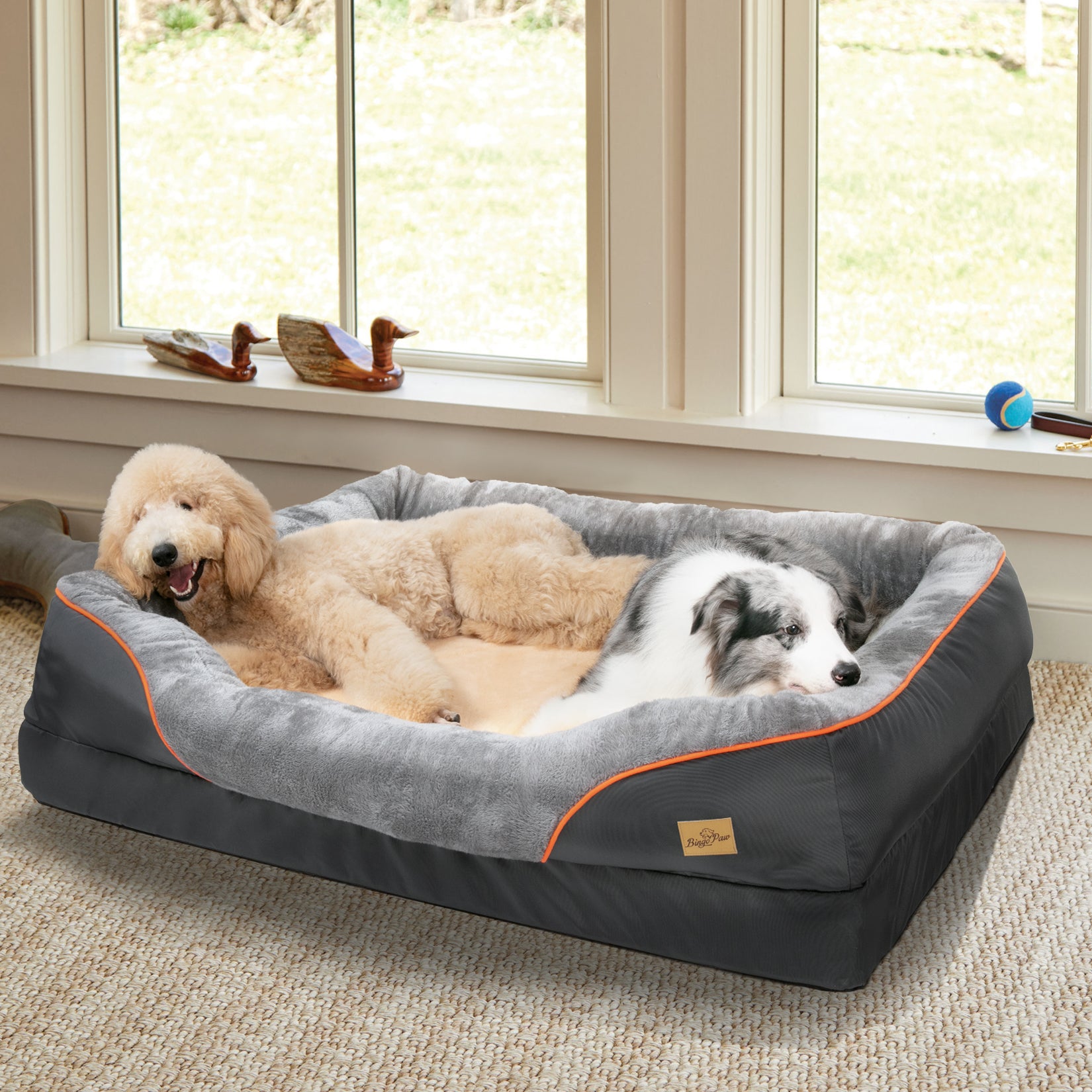 Jumbo Orthopedic Dog Bed Elevated Cushion Warm Waterproof Mattress