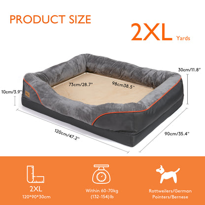 Jumbo Orthopedic Dog Bed Elevated Cushion Warm Waterproof Mattress