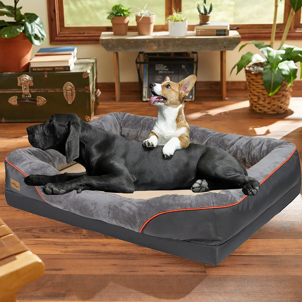 Jumbo Orthopedic Dog Bed Elevated Cushion Warm Waterproof Mattress