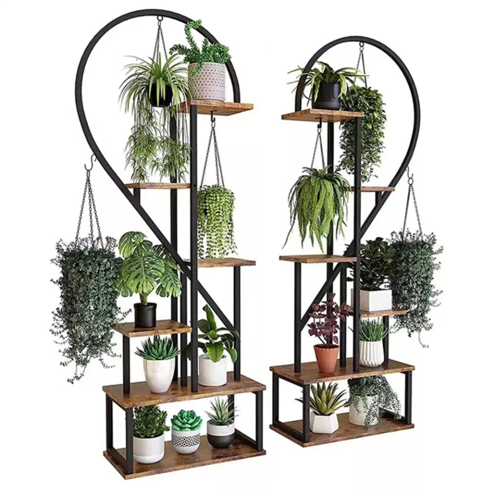 Heart Shaped Plant Shelf Holder 6 Tiers Metal Indoor Plant Stand