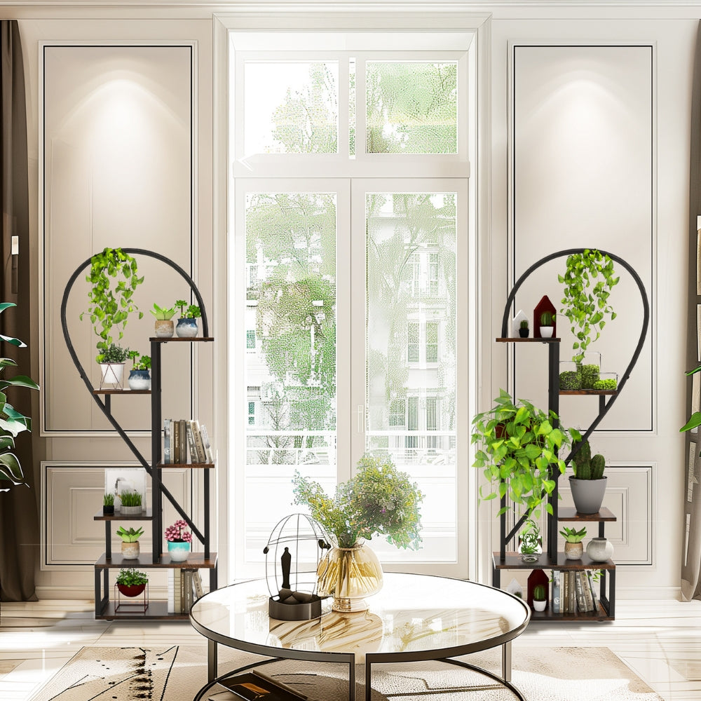 Heart Shaped Plant Shelf Holder 6 Tiers Metal Indoor Plant Stand