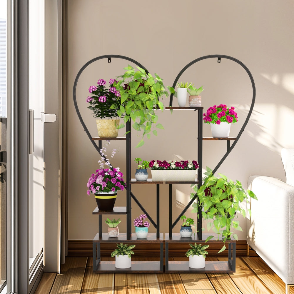 Heart Shaped Plant Shelf Holder 6 Tiers Metal Indoor Plant Stand