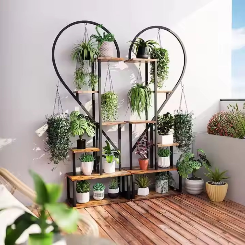 Heart Shaped Plant Shelf Holder 6 Tiers Metal Indoor Plant Stand