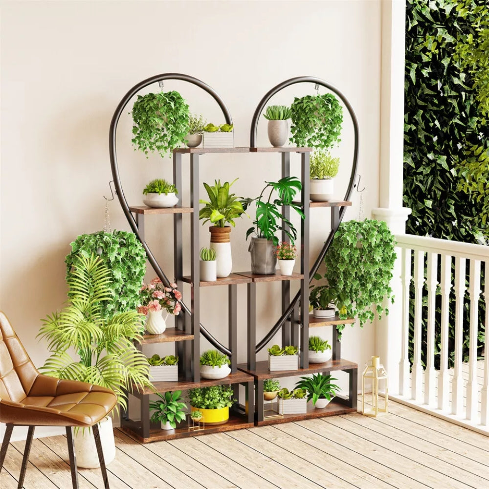 Heart Shaped Plant Shelf Holder 6 Tiers Metal Indoor Plant Stand