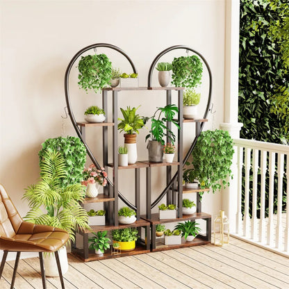 Heart Shaped Plant Shelf Holder 6 Tiers Metal Indoor Plant Stand