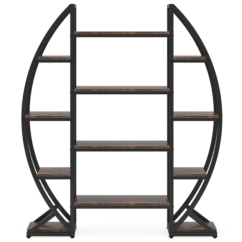 Industrial Large Plant Stand Multilayer Garden Flower Rack Bookshelf Half Moon Shaped