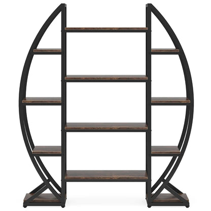 Industrial Large Plant Stand Multilayer Garden Flower Rack Bookshelf Half Moon Shaped