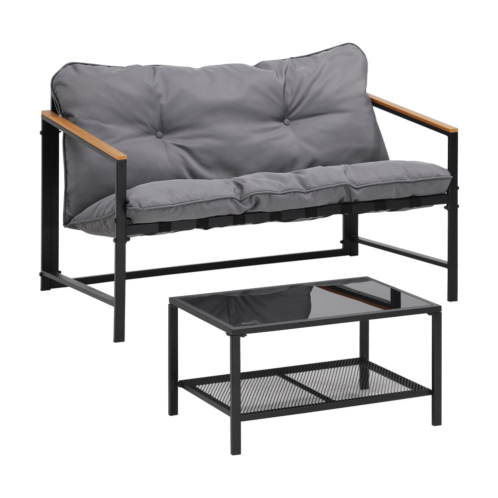 2 Piece Outdoor Garden Patio Lounge Set