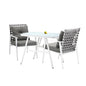 Outdoor Rattan Dining Set with Marble Style Table and Chairs
