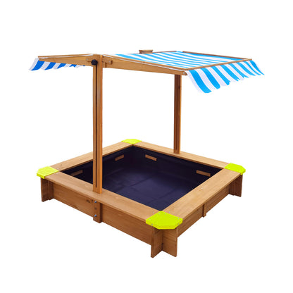 Kids Sandpit Wooden Sandbox Toy with Canopy