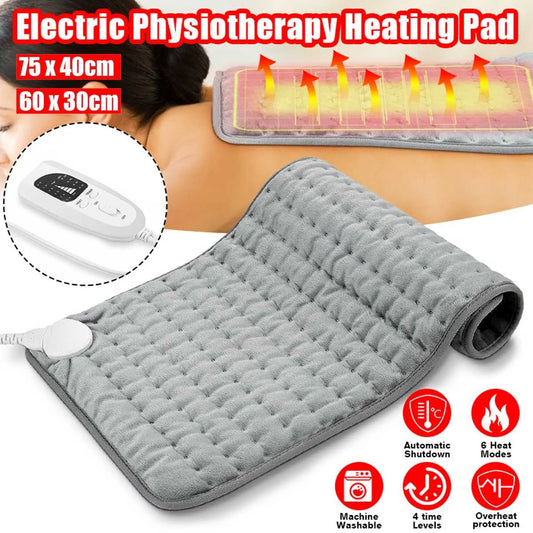 Electric Heating Pad with 6 Levels and Timer - 120W Pain Relief for Shoulder, Neck, Back, and Legs