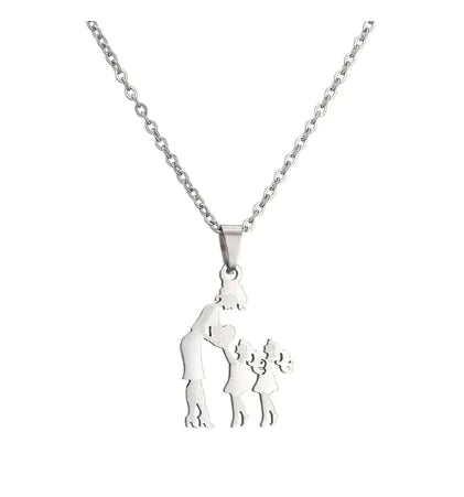 Stainless Steel Mother-Daughter Family Necklace