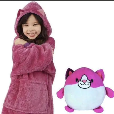 Kids Plushy Blanket Hoodie