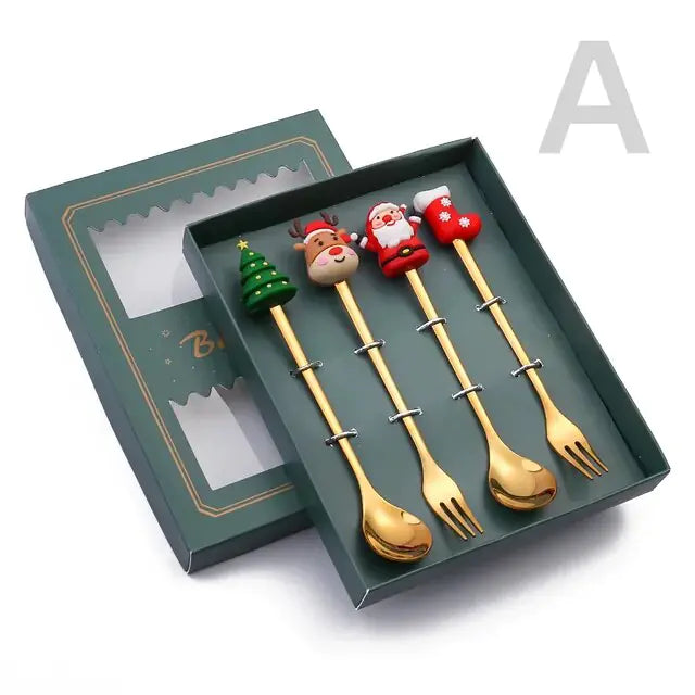 Christmas Cutlery Set: Festive Spoon and Fork