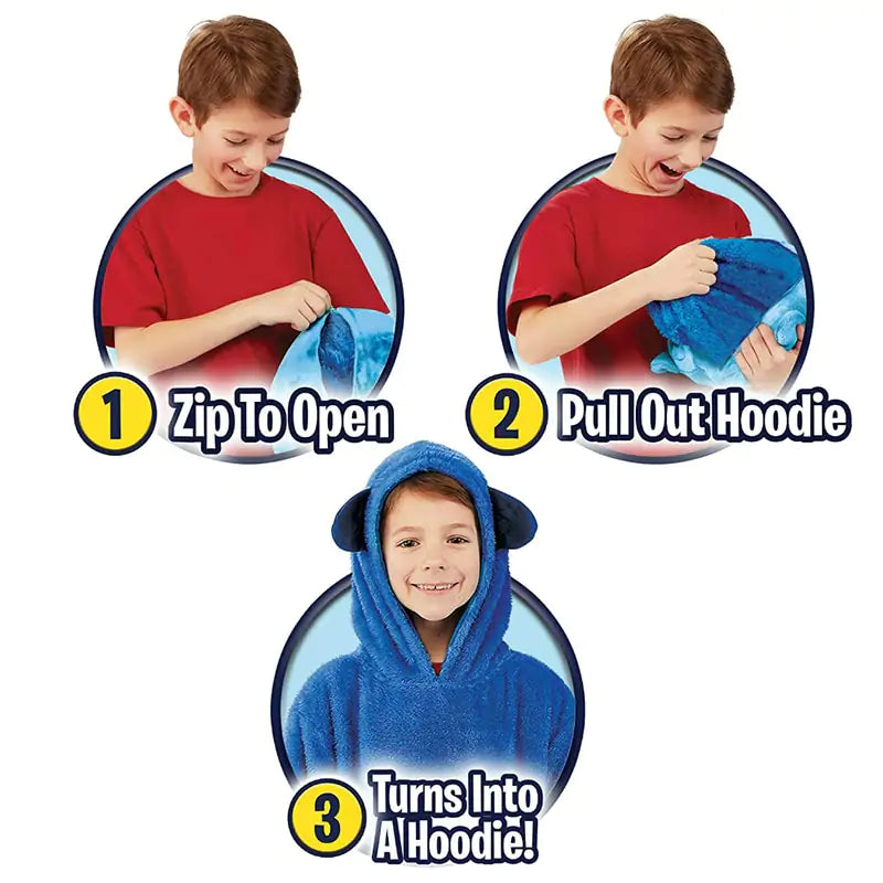 Kids Plushy Blanket Hoodie