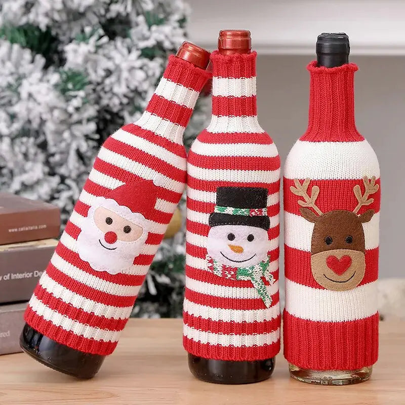 Christmas Wine Bottle Cover Set