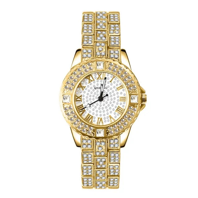 Diamond Crystals Watch and Bracelet Set