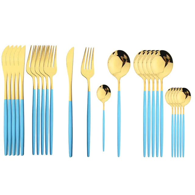 24Pcs Stainless Steel Cutlery Set